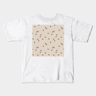 Scattered Dots Minimalist Geometric Pattern - Muted Beige Mauve Kids T-Shirt